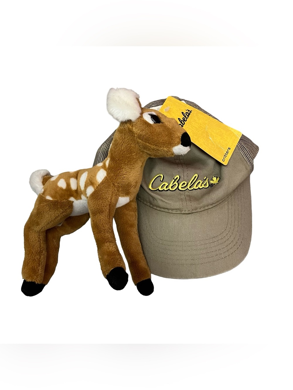 Cabela's bundle trucker hat mesh SnapBack & Critters plush fawn toy plush